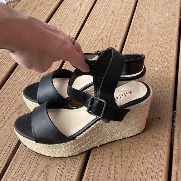 Michael Antonio black wedge heel espadrilles 4” size 8.5 - Picture 2 of 7